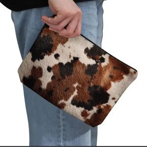 Cow Print Clutch Bag